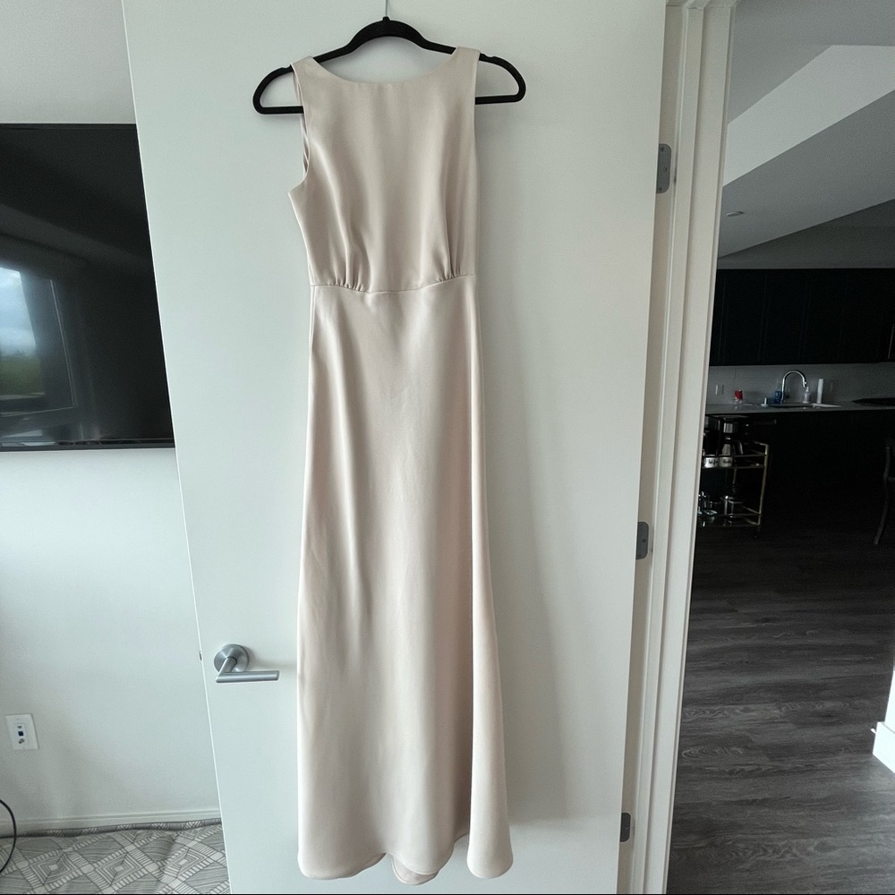 Beckett Satin Charmeuse Dress in Champagne
